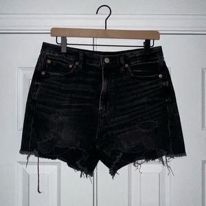 Black cutoff shorts